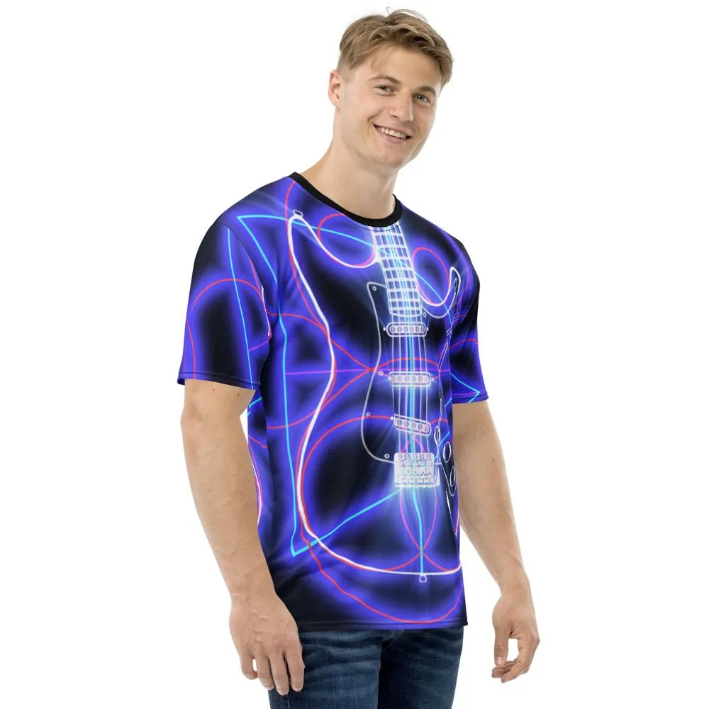 Neon Guitar Geometry STR All-Over Print T-Shirt