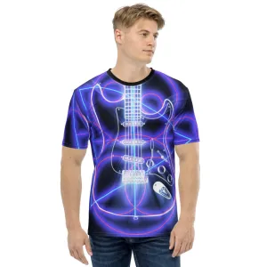 Neon Guitar Geometry STR All-Over Print T-Shirt