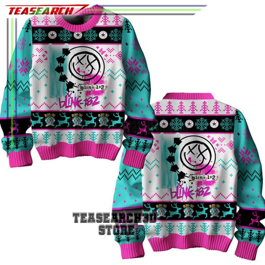NEW Blink 182 Reindeer Ugly Christmas Sweater, Sz L