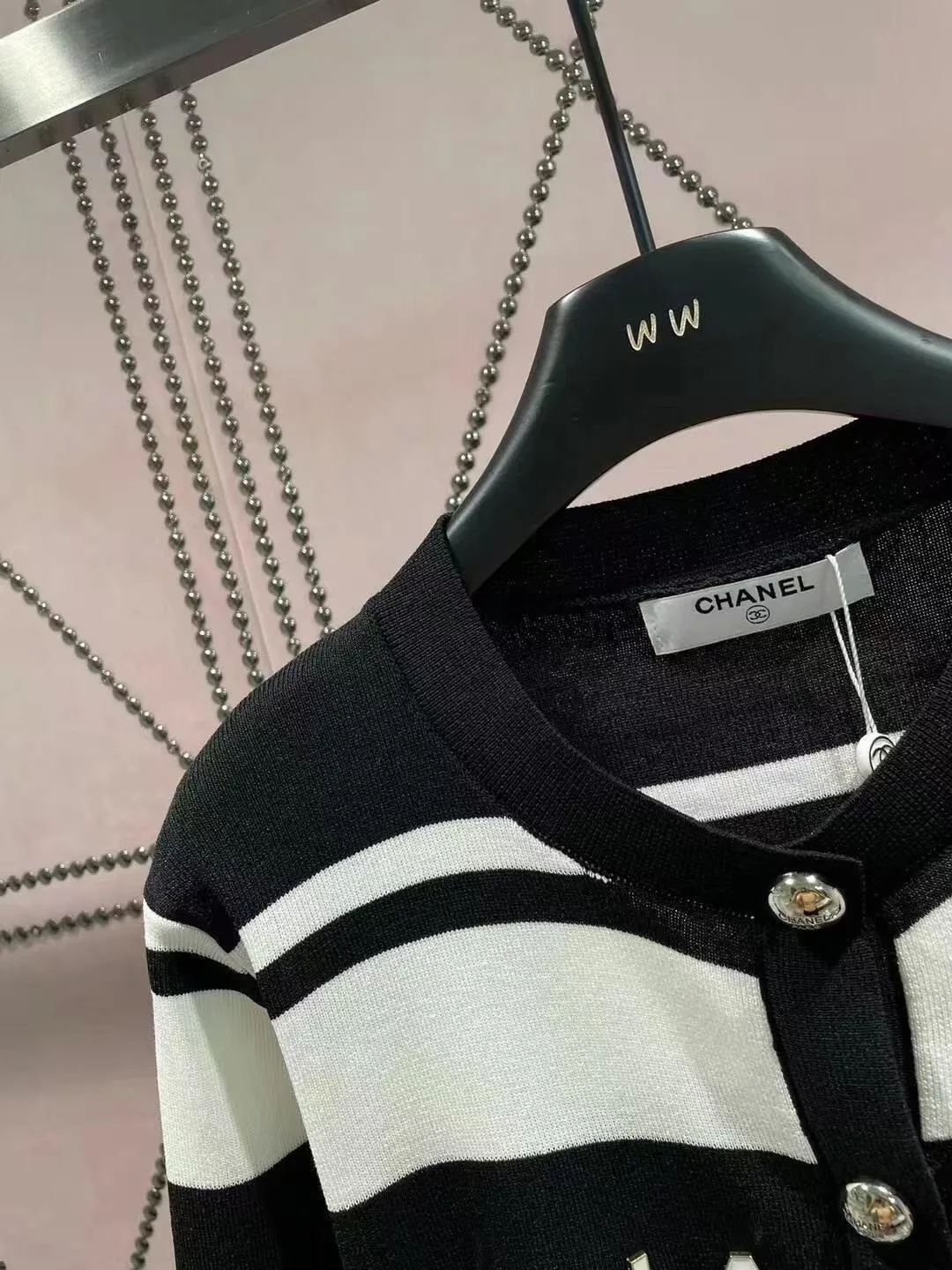 New Contrast Stripe Knit Cardigan