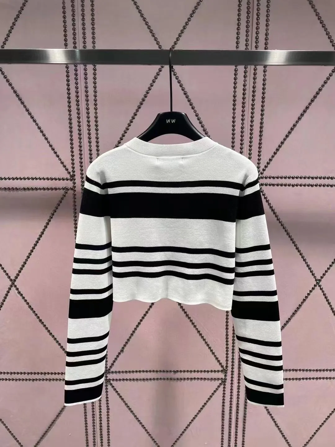 New Contrast Stripe Knit Cardigan