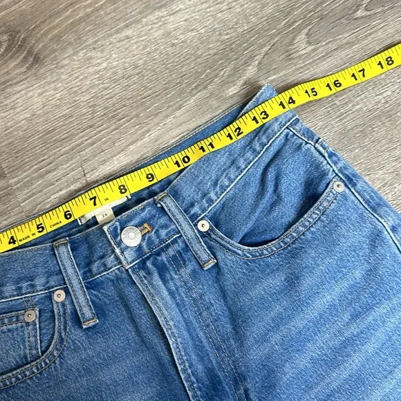 NEW Madewell x ISKO Patchwork Rigid Frayed Flare Jeans Sz 26