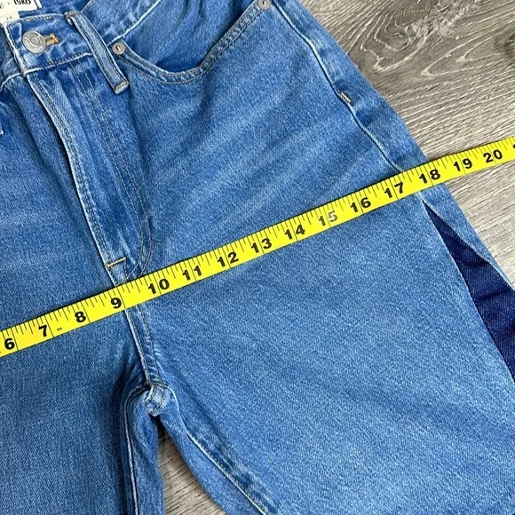 NEW Madewell x ISKO Patchwork Rigid Frayed Flare Jeans Sz 26