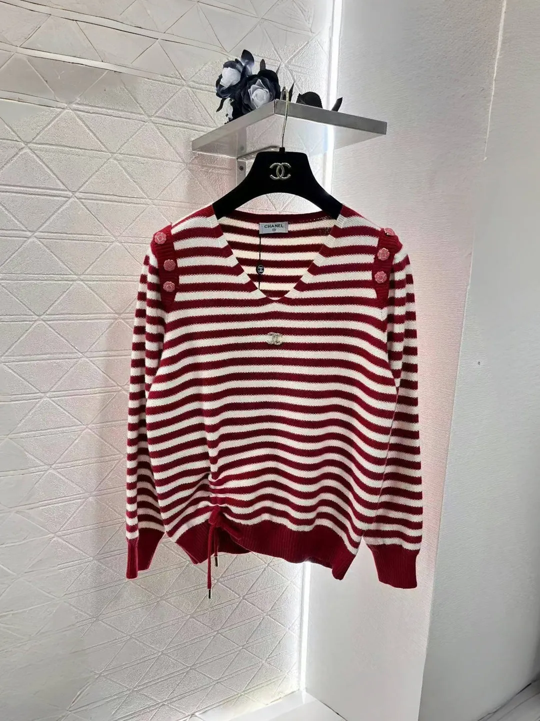 New Small Logo Striped Wool Sweater