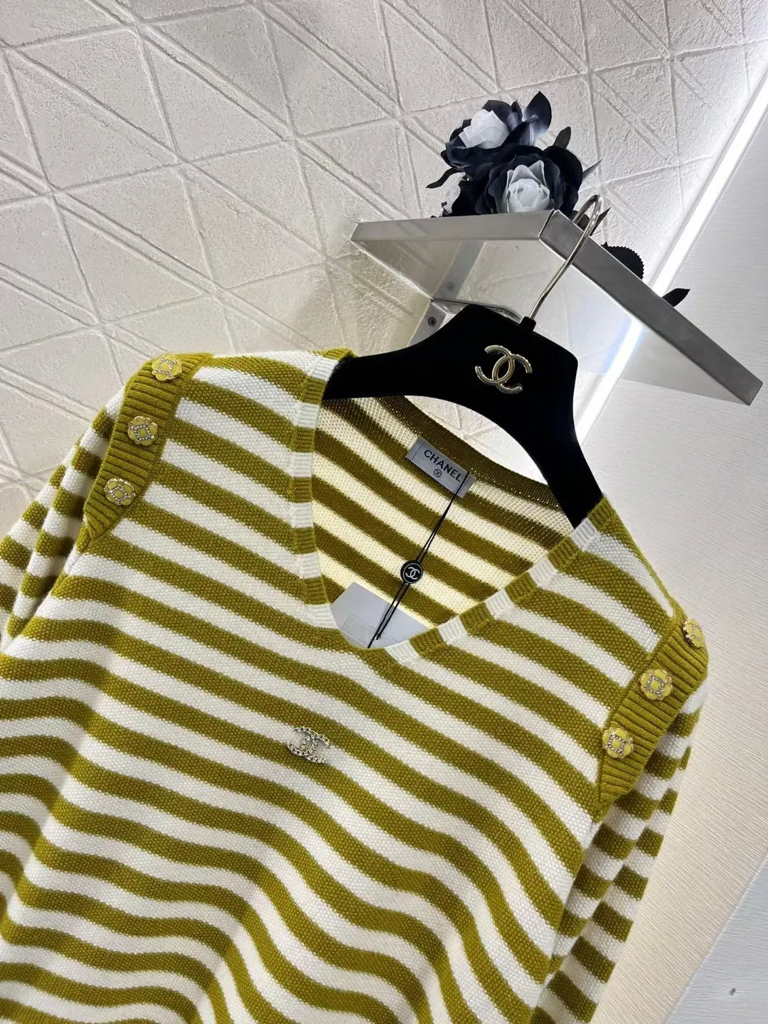 New Small Logo Striped Wool Sweater