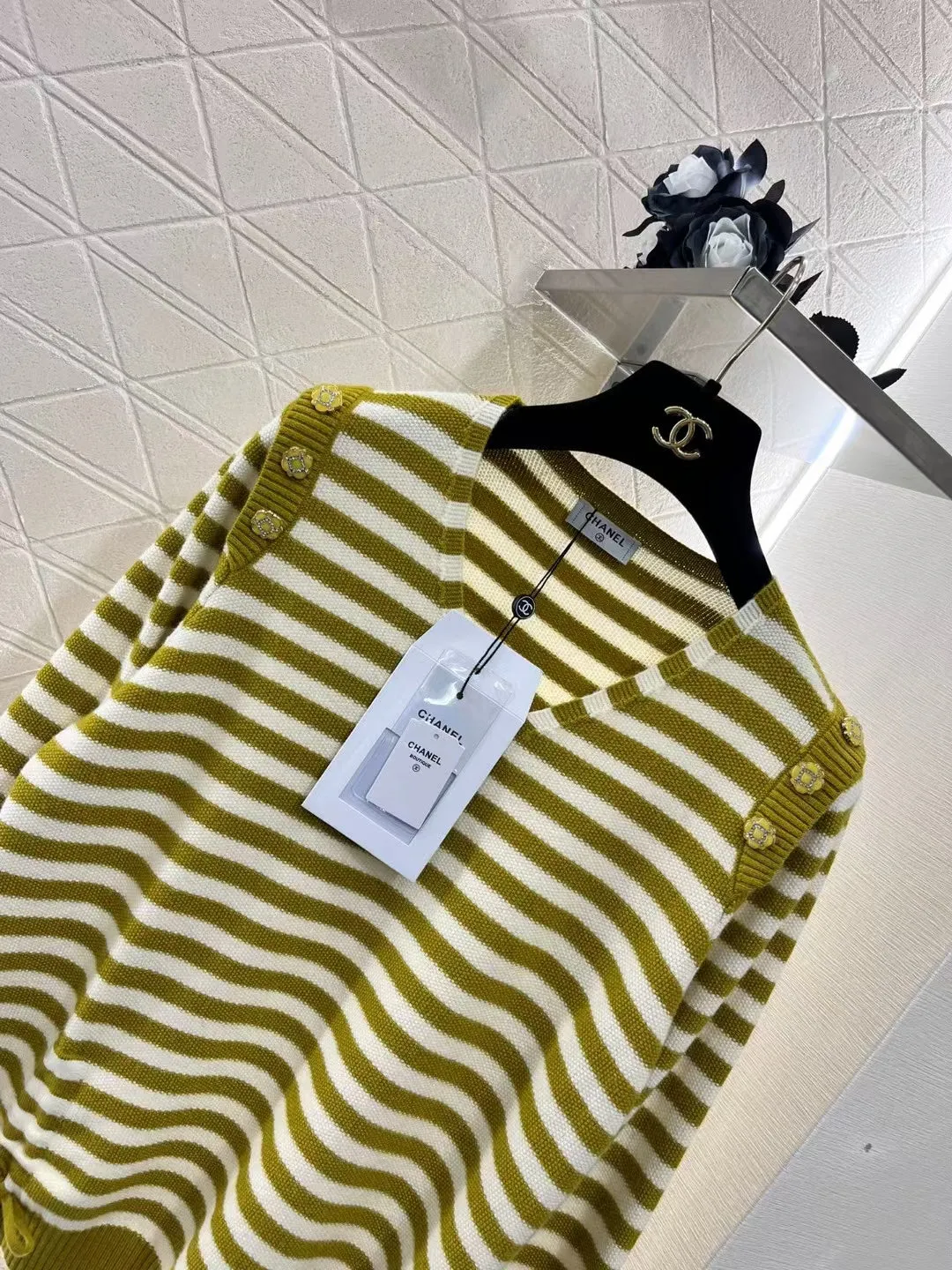 New Small Logo Striped Wool Sweater