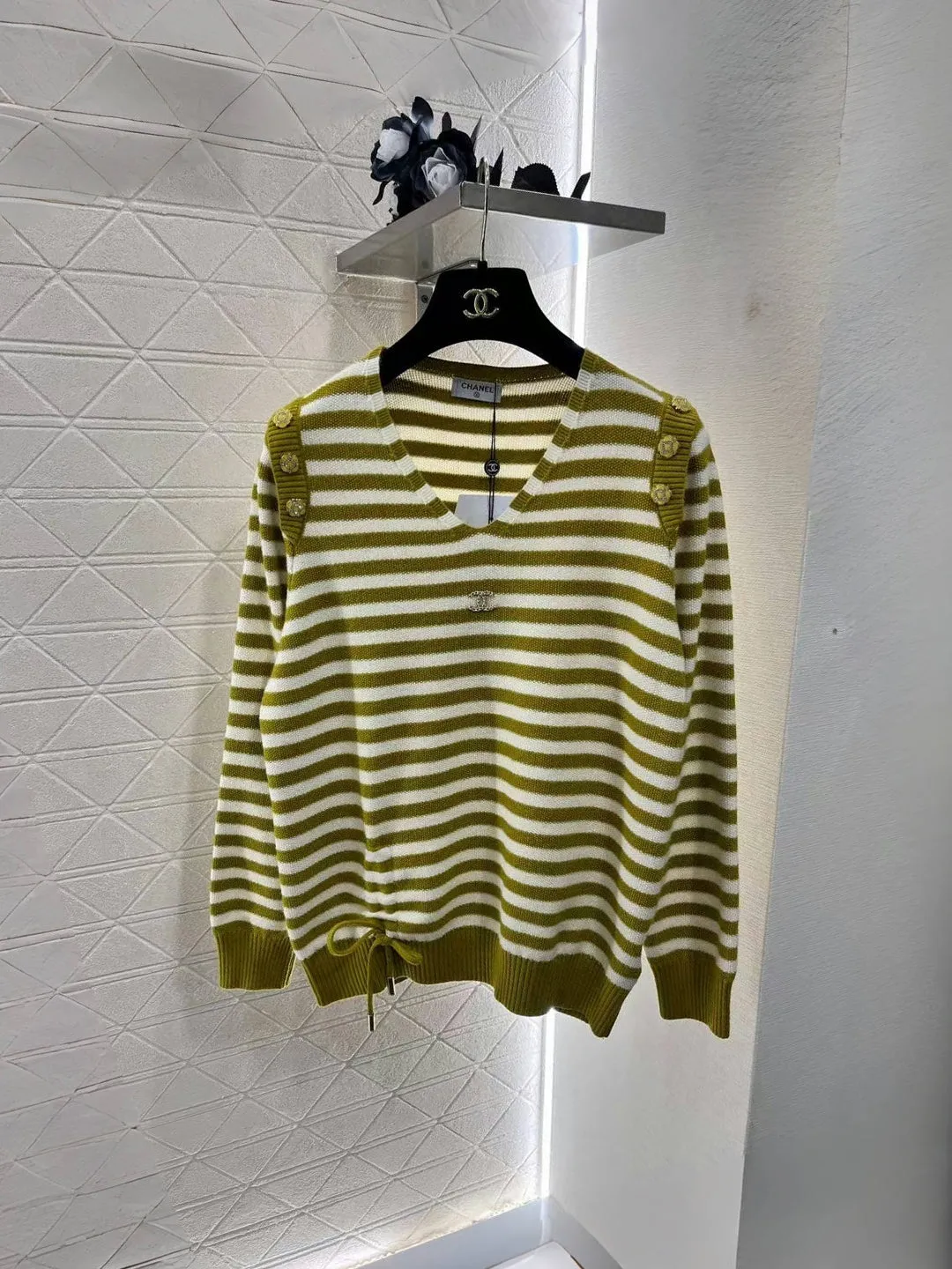 New Small Logo Striped Wool Sweater