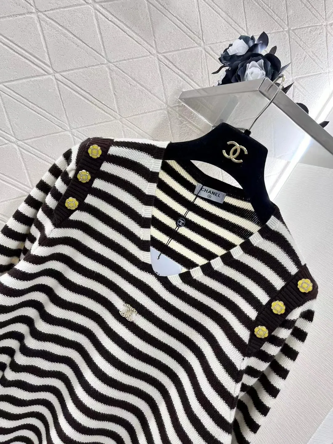 New Small Logo Striped Wool Sweater