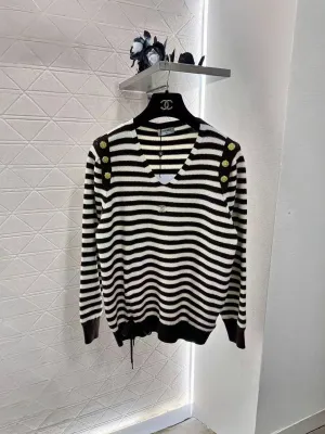 New Small Logo Striped Wool Sweater