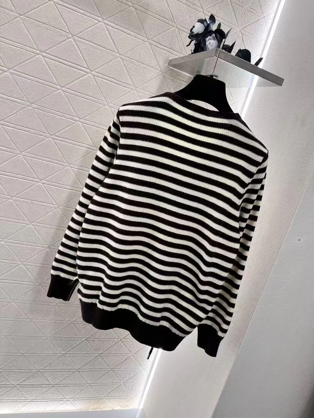 New Small Logo Striped Wool Sweater