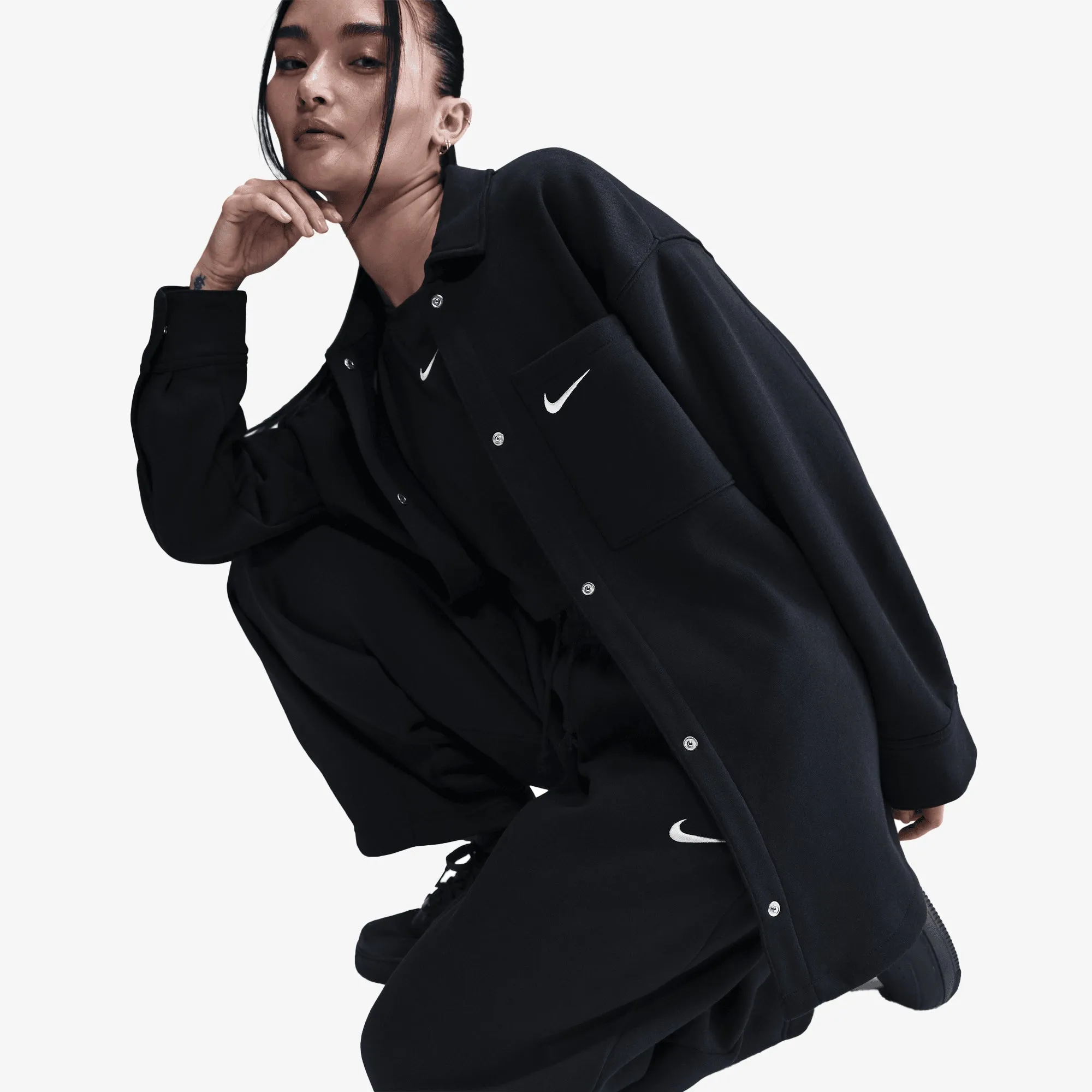NIKE | PHOENIX FLEECE { BLACK/SAIL