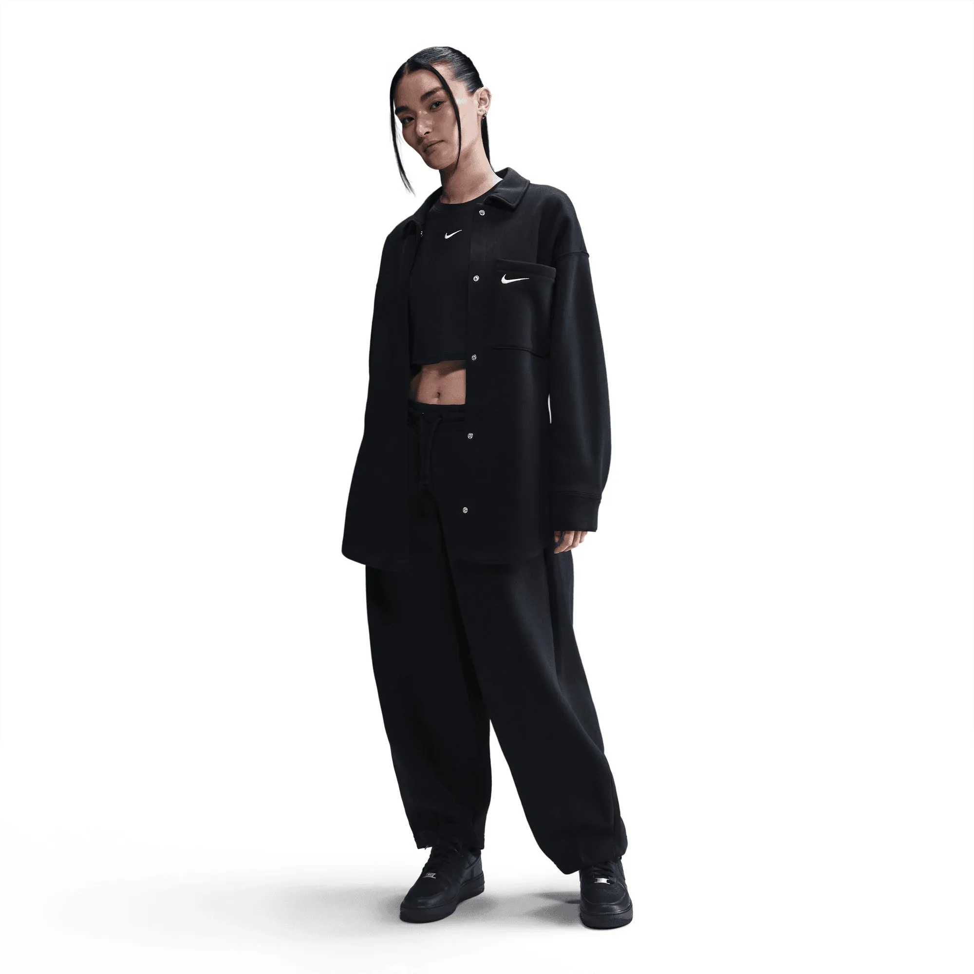 NIKE | PHOENIX FLEECE { BLACK/SAIL