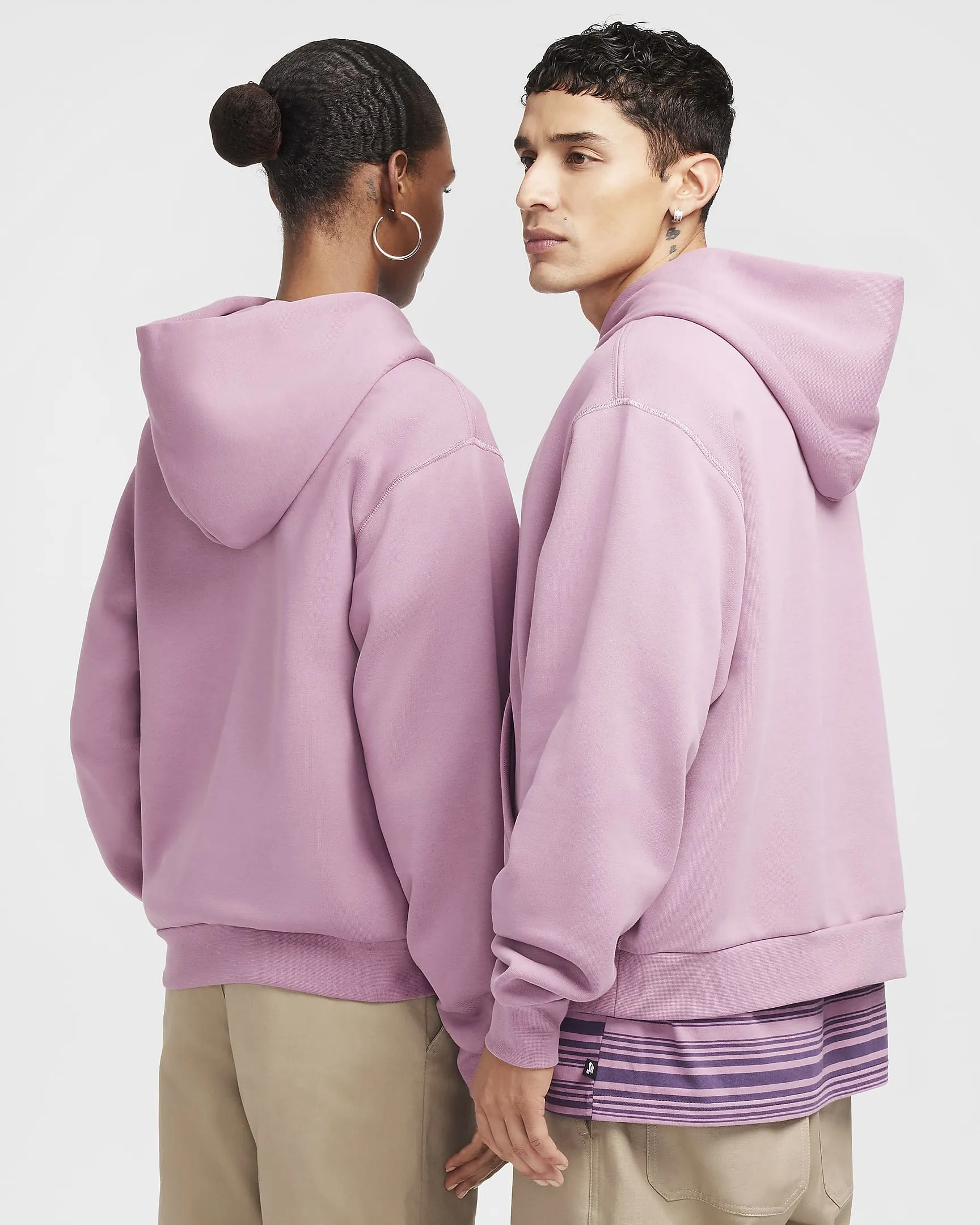 Nike SB Fleece Pullover Skate Hoodie Plum Dust/White