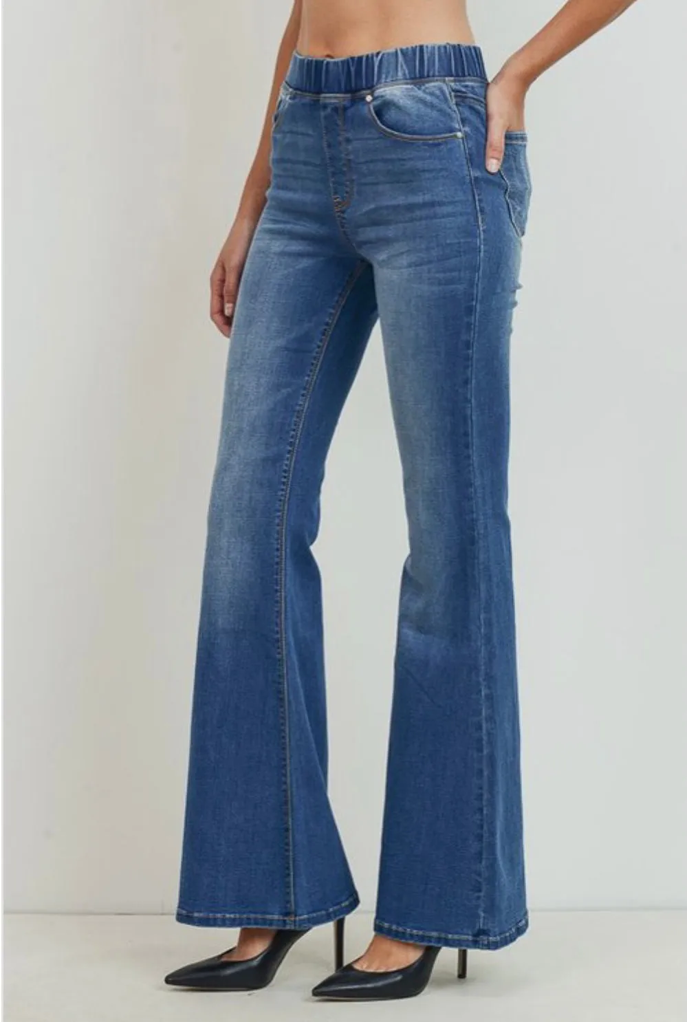 Nina Denim Medium Wash Flare Jeans