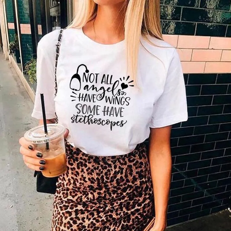Not All Angels Have Wings Some Have Stethoscopes T-Shirt, Nurse Shirt, Nurse T Shirt, Doctor Gift T Shirt,Nurse Gift, Gift for Her