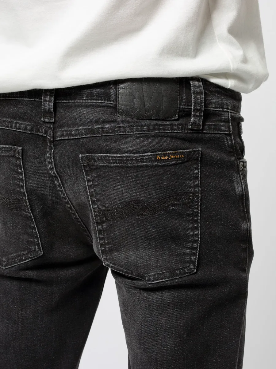 【Nudie Jeans】低腰窄版貼身 超彈性丹寧褲／12.75oz／Skinny Lin Worn Black