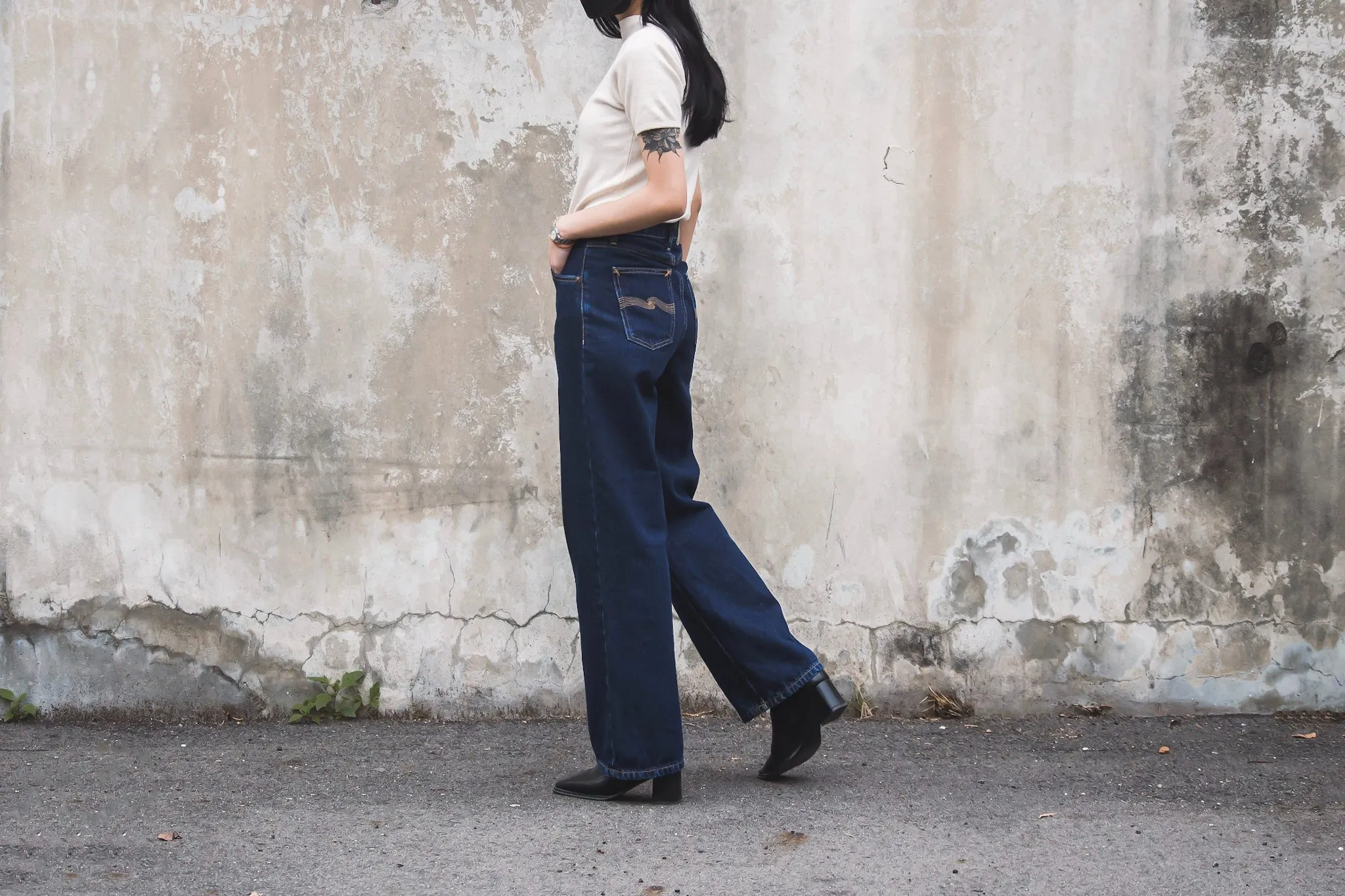【Nudie Jeans】女版高腰寬直筒褲 / Clean Eileen Heavy Rinse