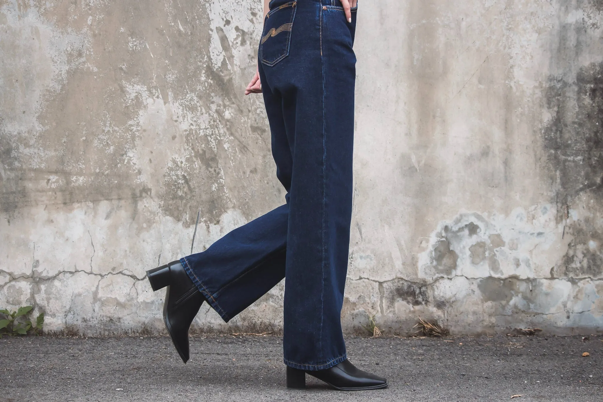【Nudie Jeans】女版高腰寬直筒褲 / Clean Eileen Heavy Rinse