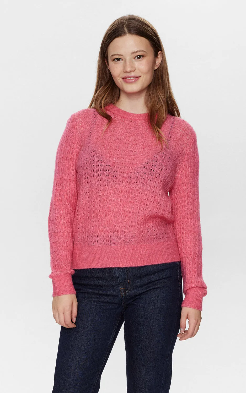 Nuriette Pointelle Pullover Camellia Rose