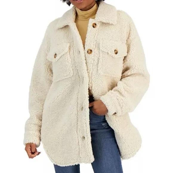 NWT ANDREE By Unit Cream Button-Up Fleece Teddy Jacket. Size 2X.