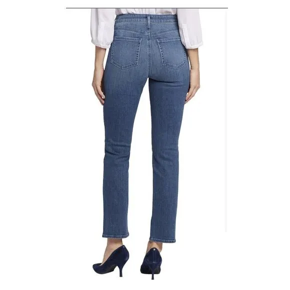 NWT NYDJ Sheri High Waist Slim Straight Leg Jeans in Landslide Medium Wash Sz 2