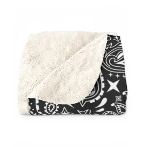 OG Black Bandana Sherpa Fleece Blanket