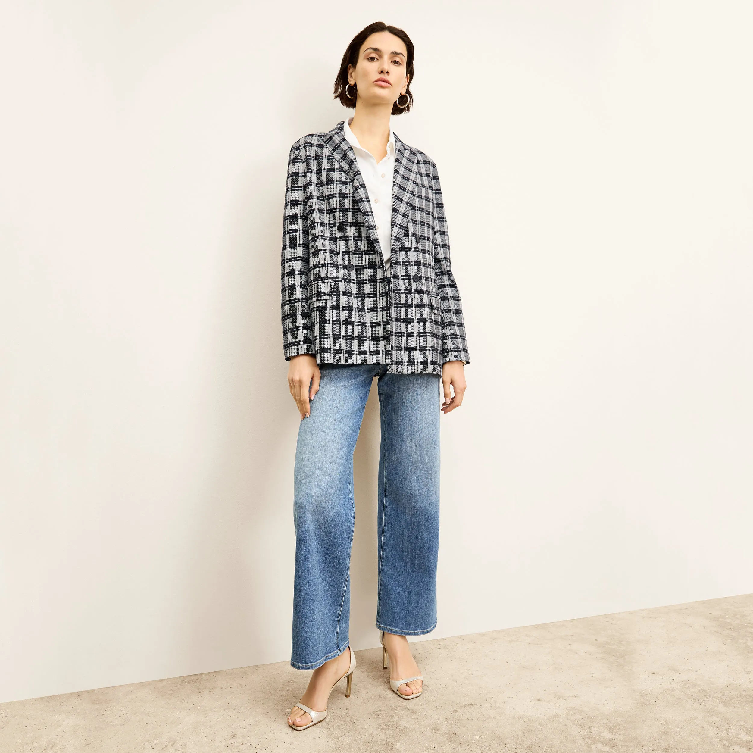 O'Hara Boyfriend Blazer - Knit Suiting :: Checkmate