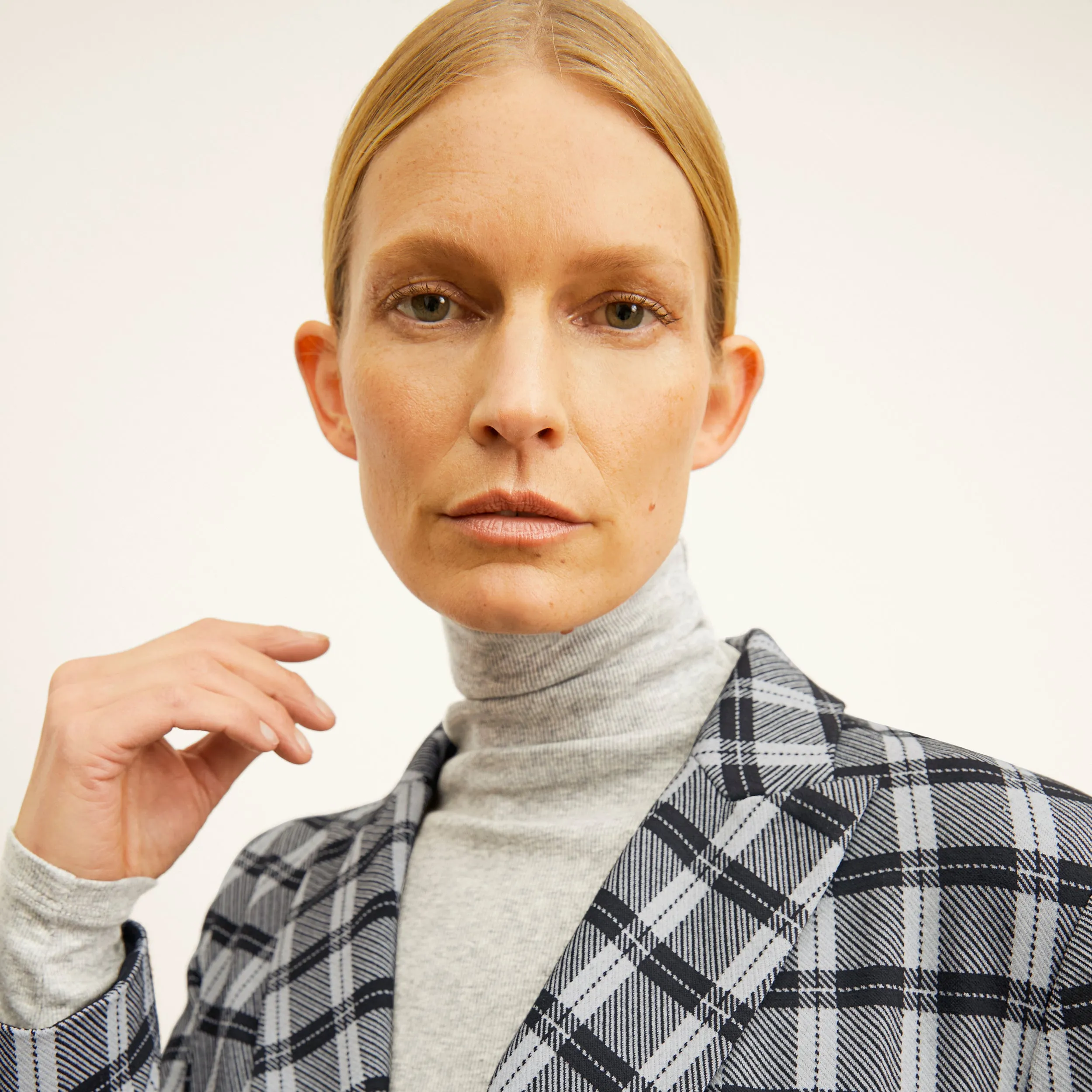 O'Hara Boyfriend Blazer - Knit Suiting :: Checkmate
