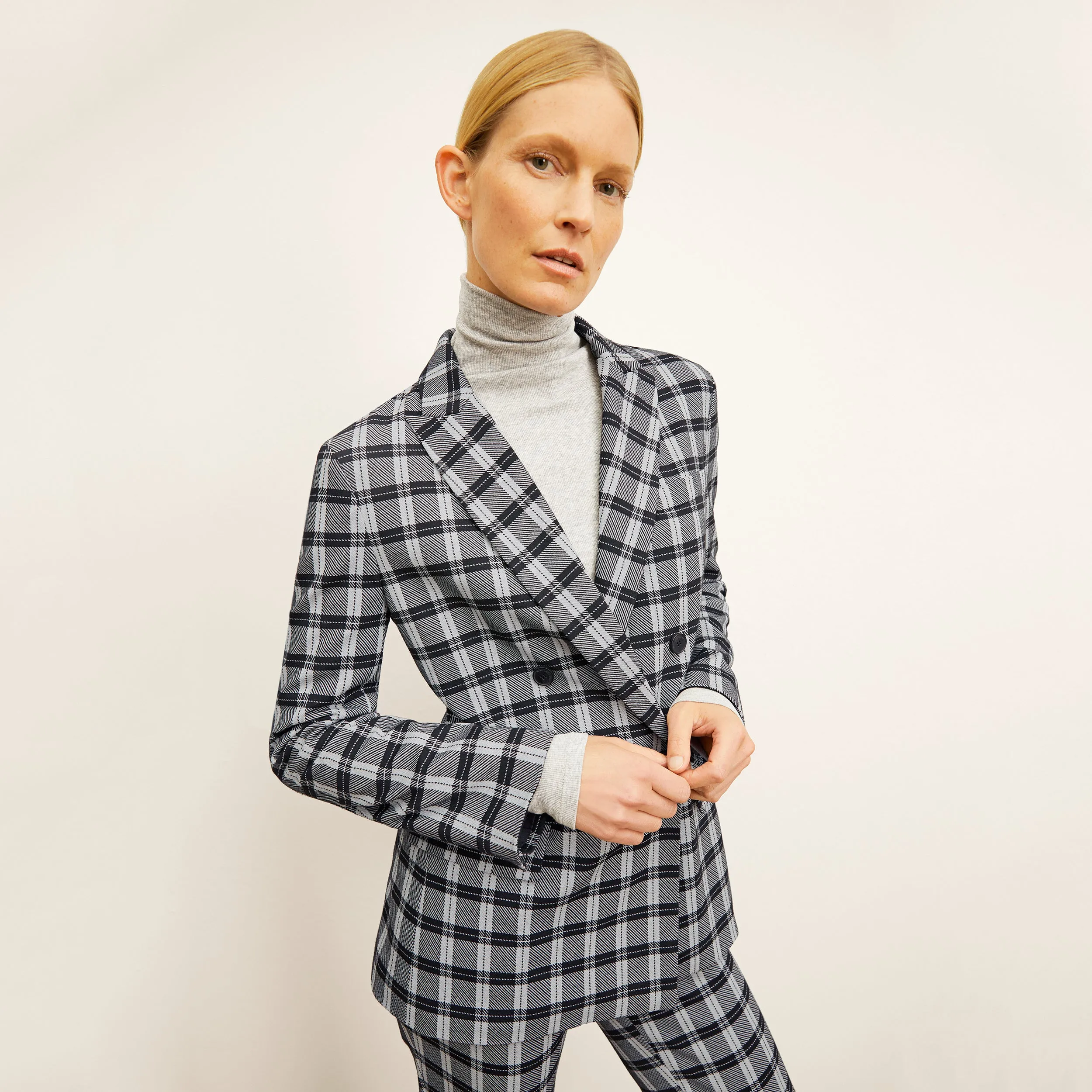 O'Hara Boyfriend Blazer - Knit Suiting :: Checkmate