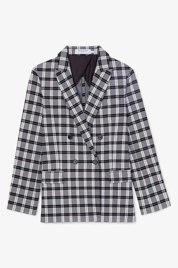 O'Hara Boyfriend Blazer - Knit Suiting :: Checkmate