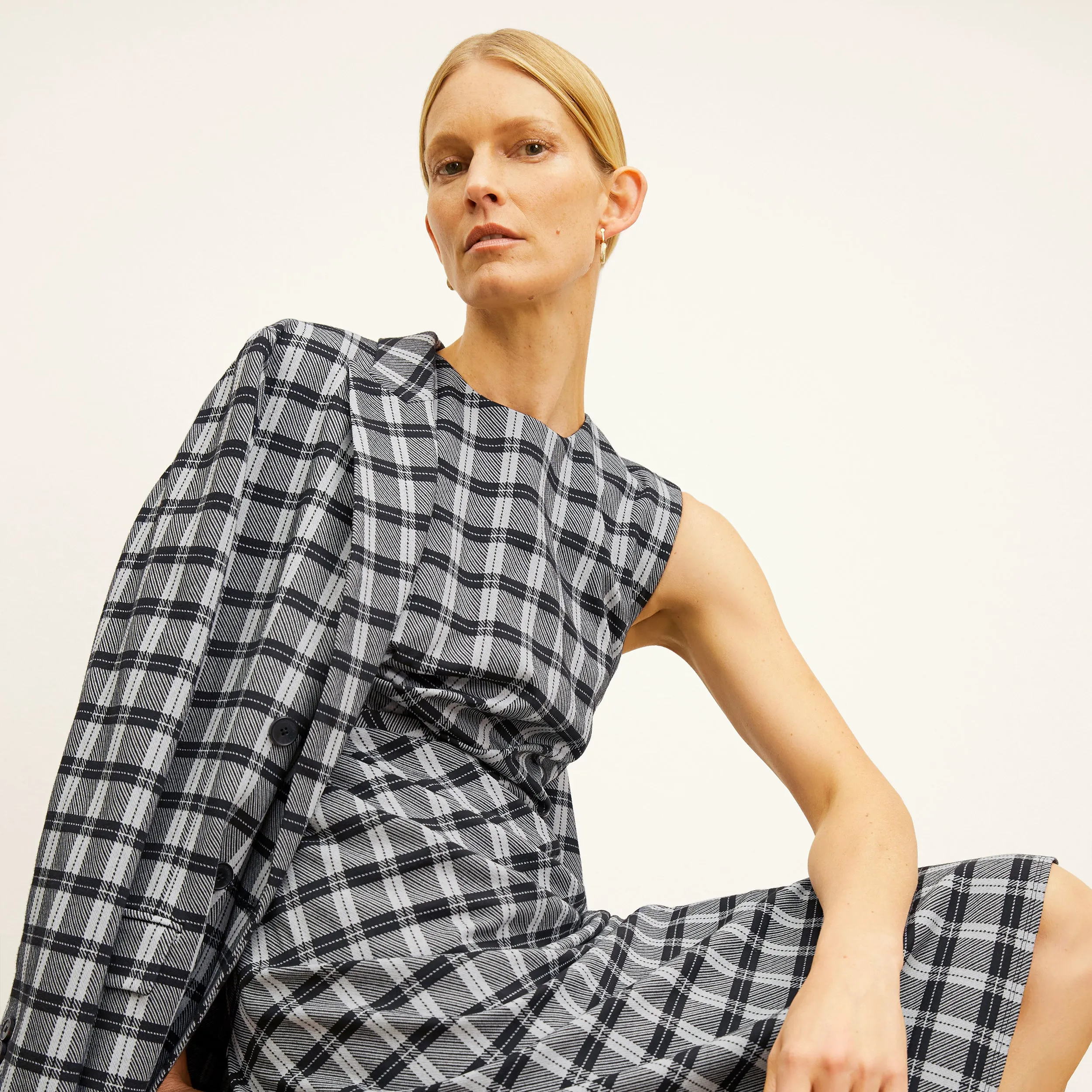 O'Hara Boyfriend Blazer - Knit Suiting :: Checkmate