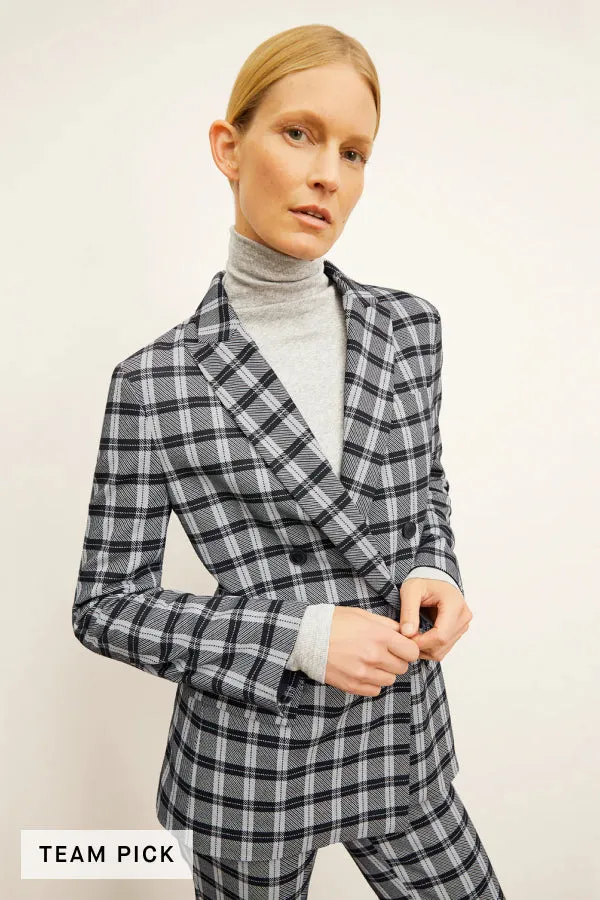 O'Hara Boyfriend Blazer - Knit Suiting :: Checkmate