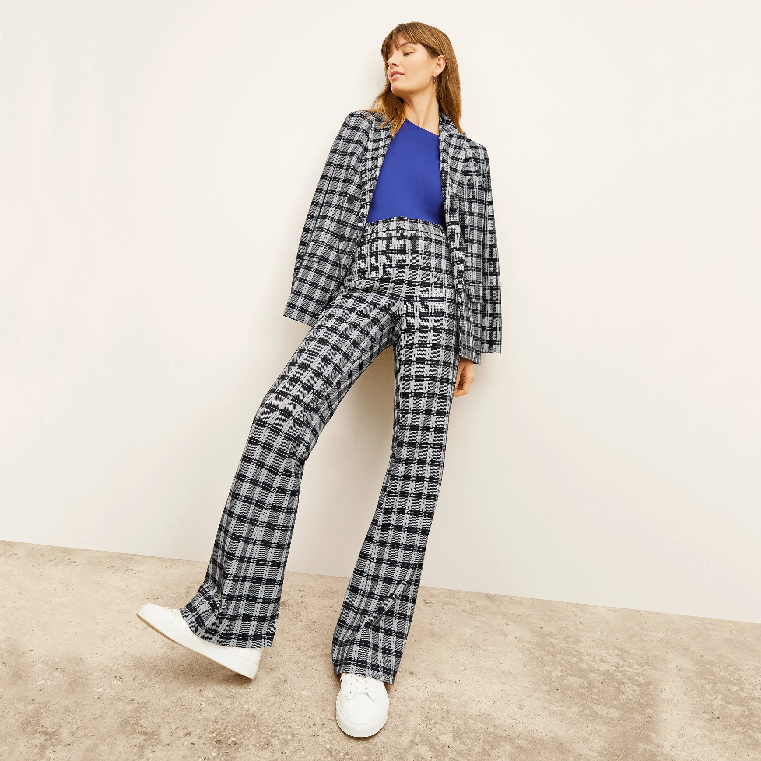 O'Hara Boyfriend Blazer - Knit Suiting :: Checkmate