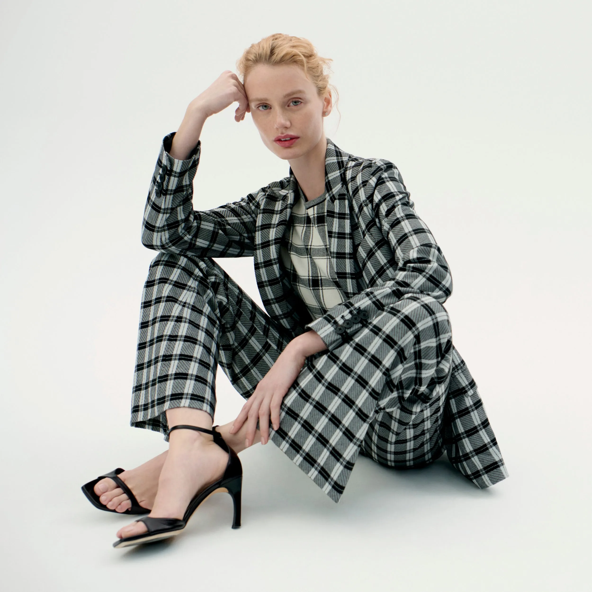 O'Hara Boyfriend Blazer - Knit Suiting :: Checkmate