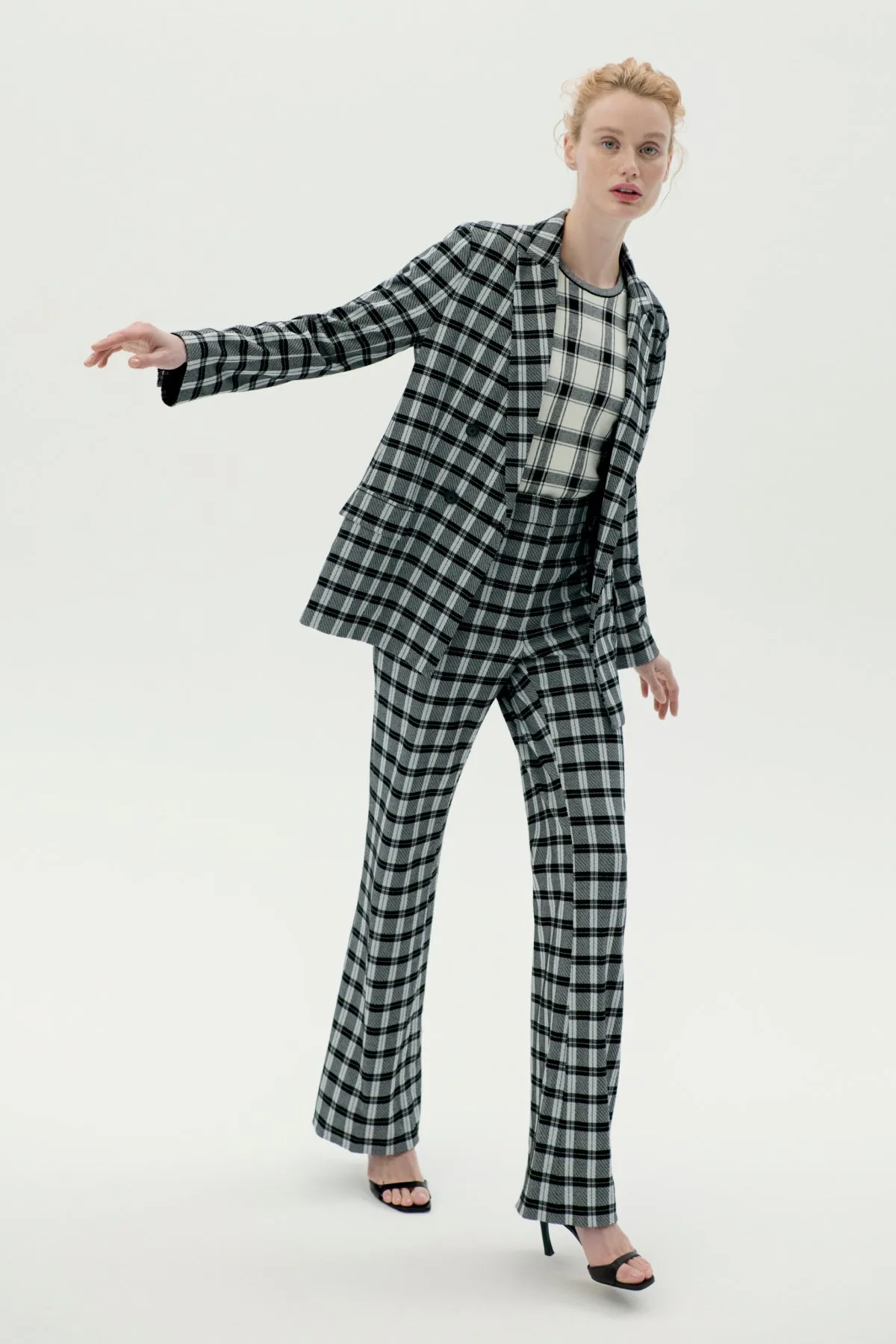 O'Hara Boyfriend Blazer - Knit Suiting :: Checkmate