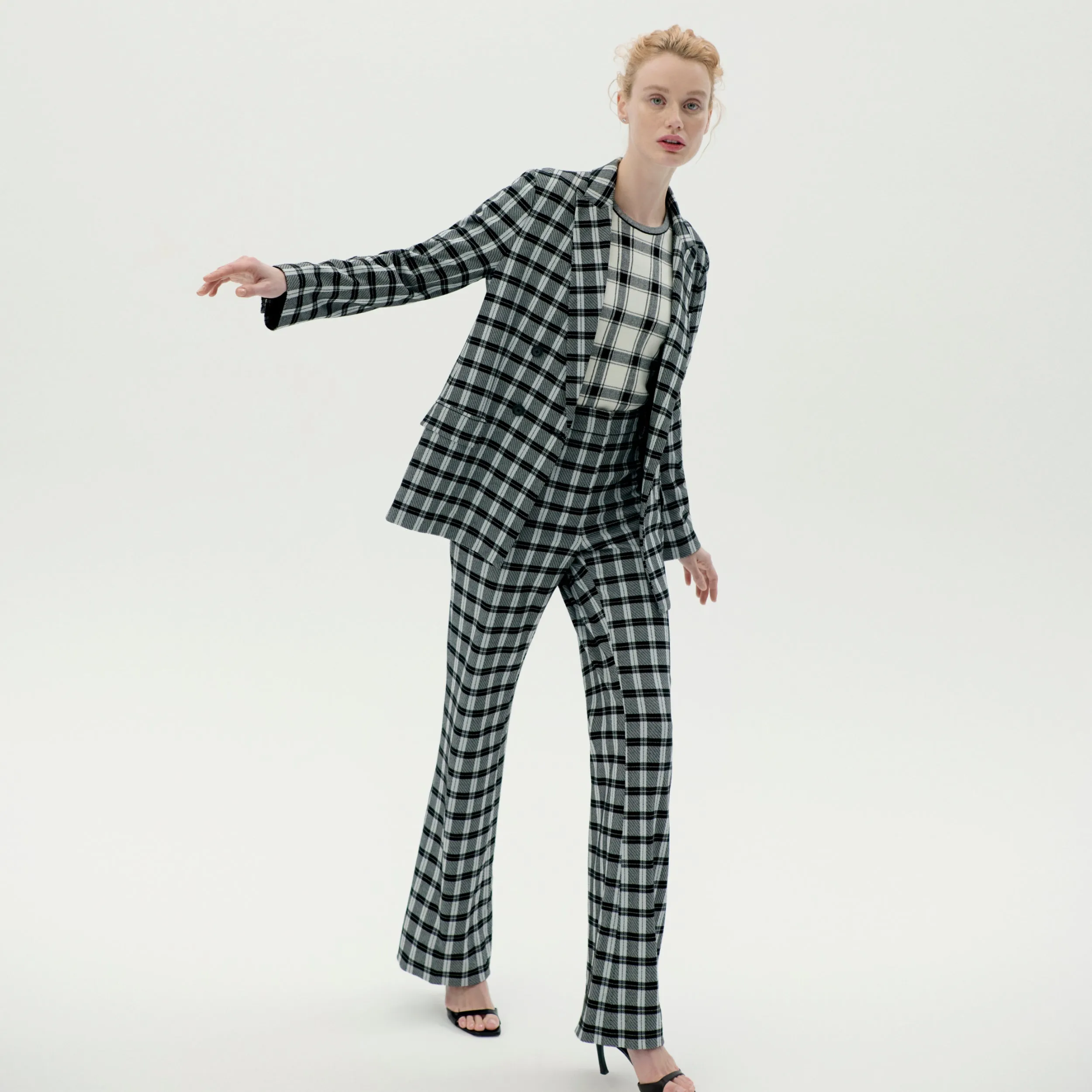 O'Hara Boyfriend Blazer - Knit Suiting :: Checkmate