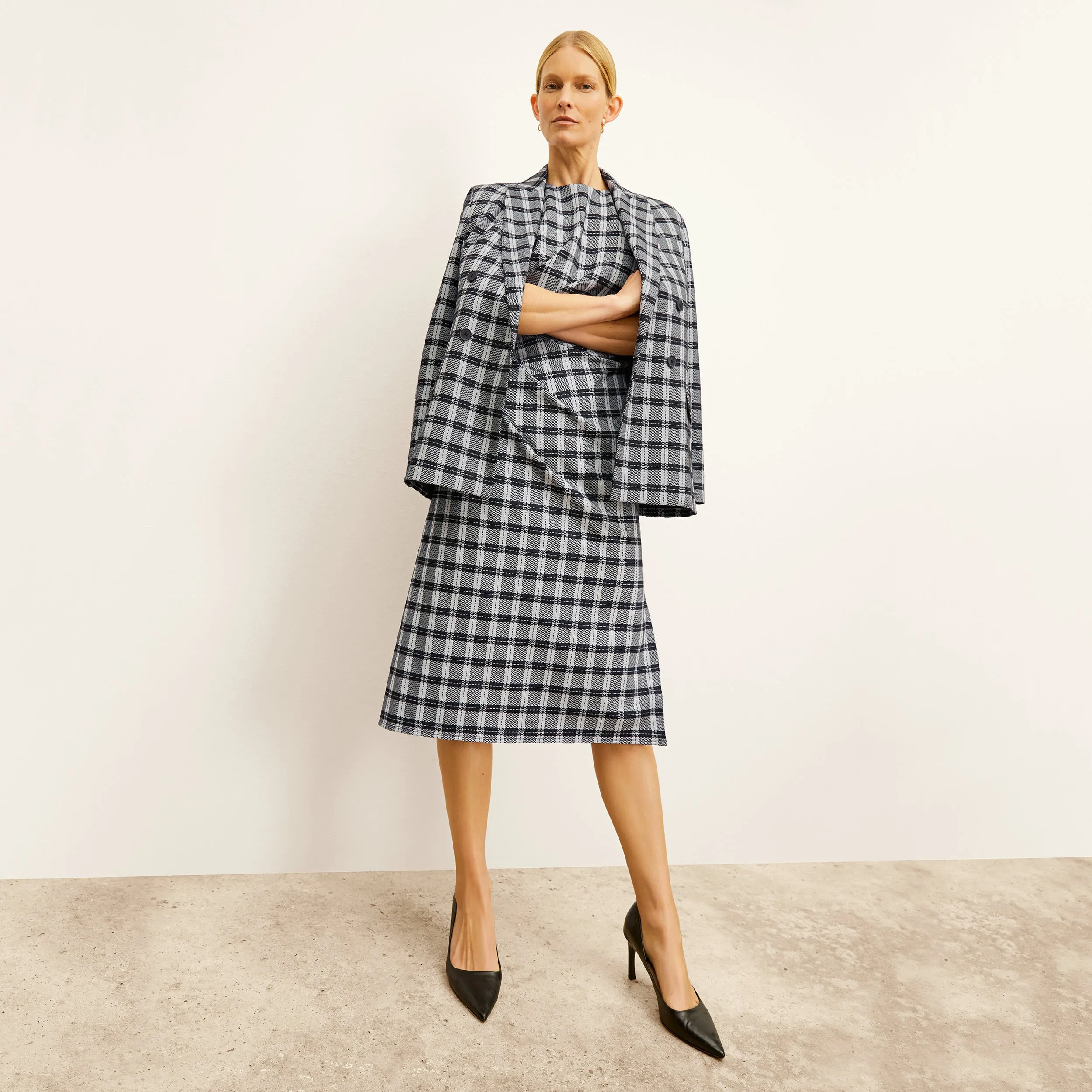 O'Hara Boyfriend Blazer - Knit Suiting :: Checkmate