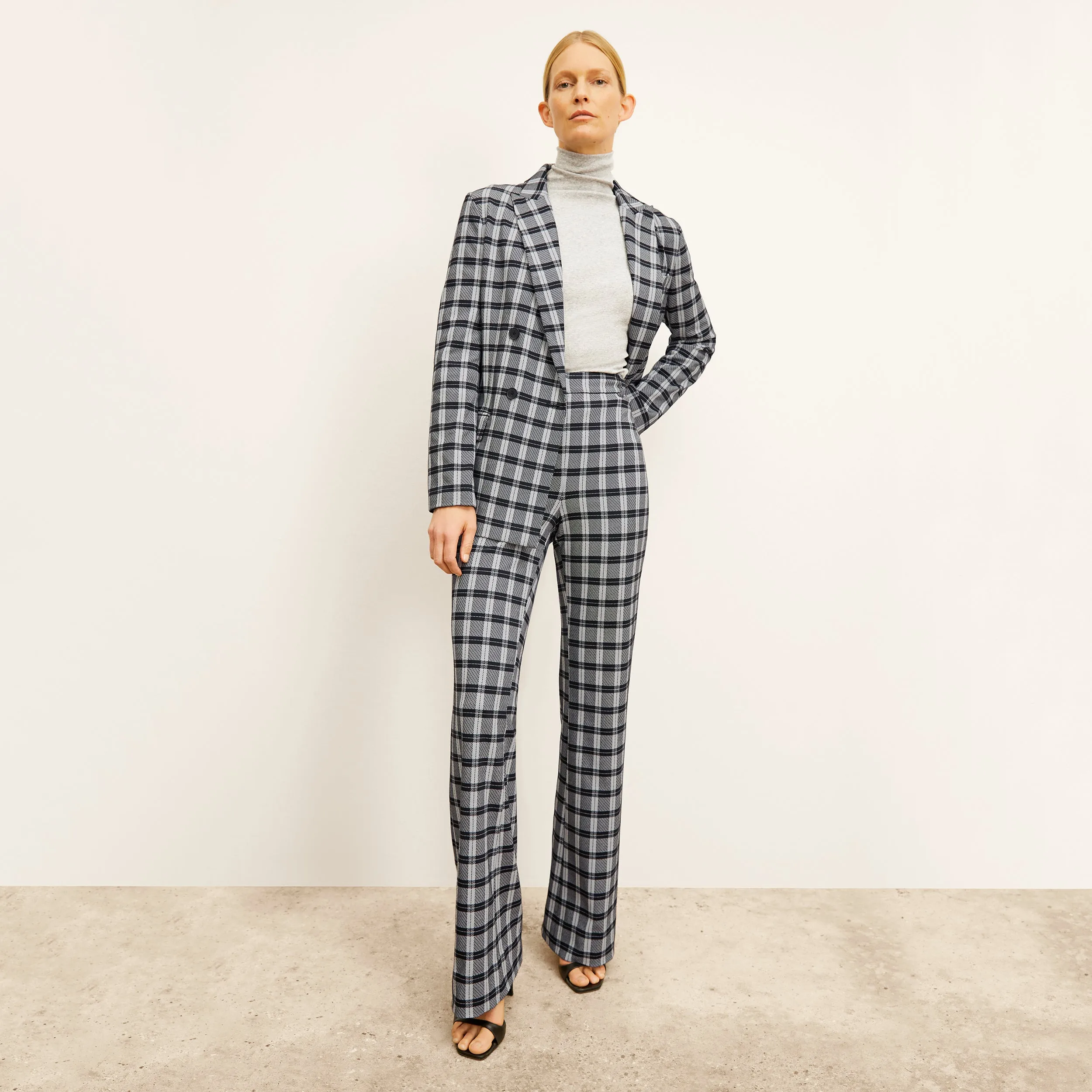 O'Hara Boyfriend Blazer - Knit Suiting :: Checkmate