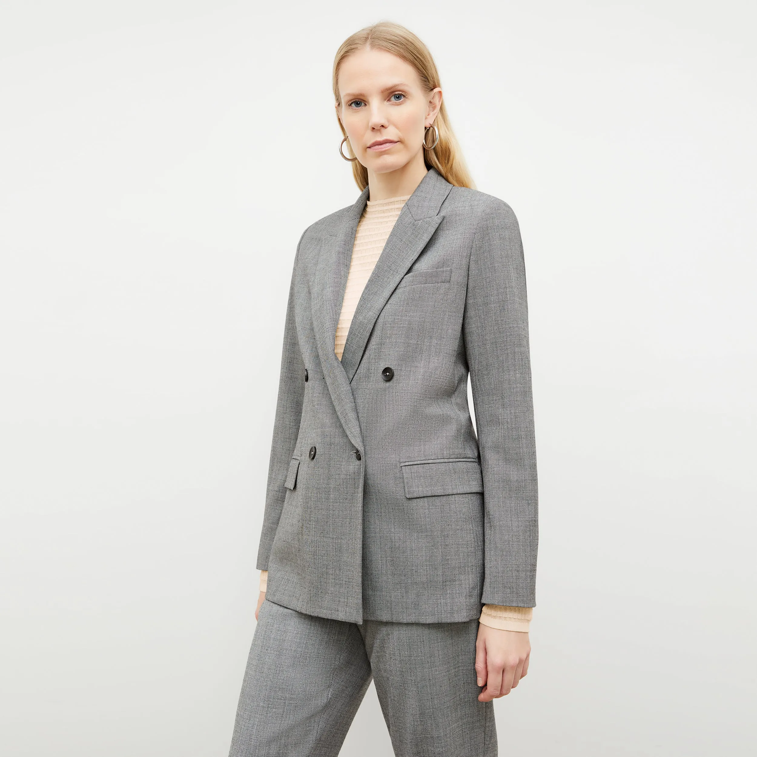 O'Hara Boyfriend Blazer - Sharkskin :: Black / White