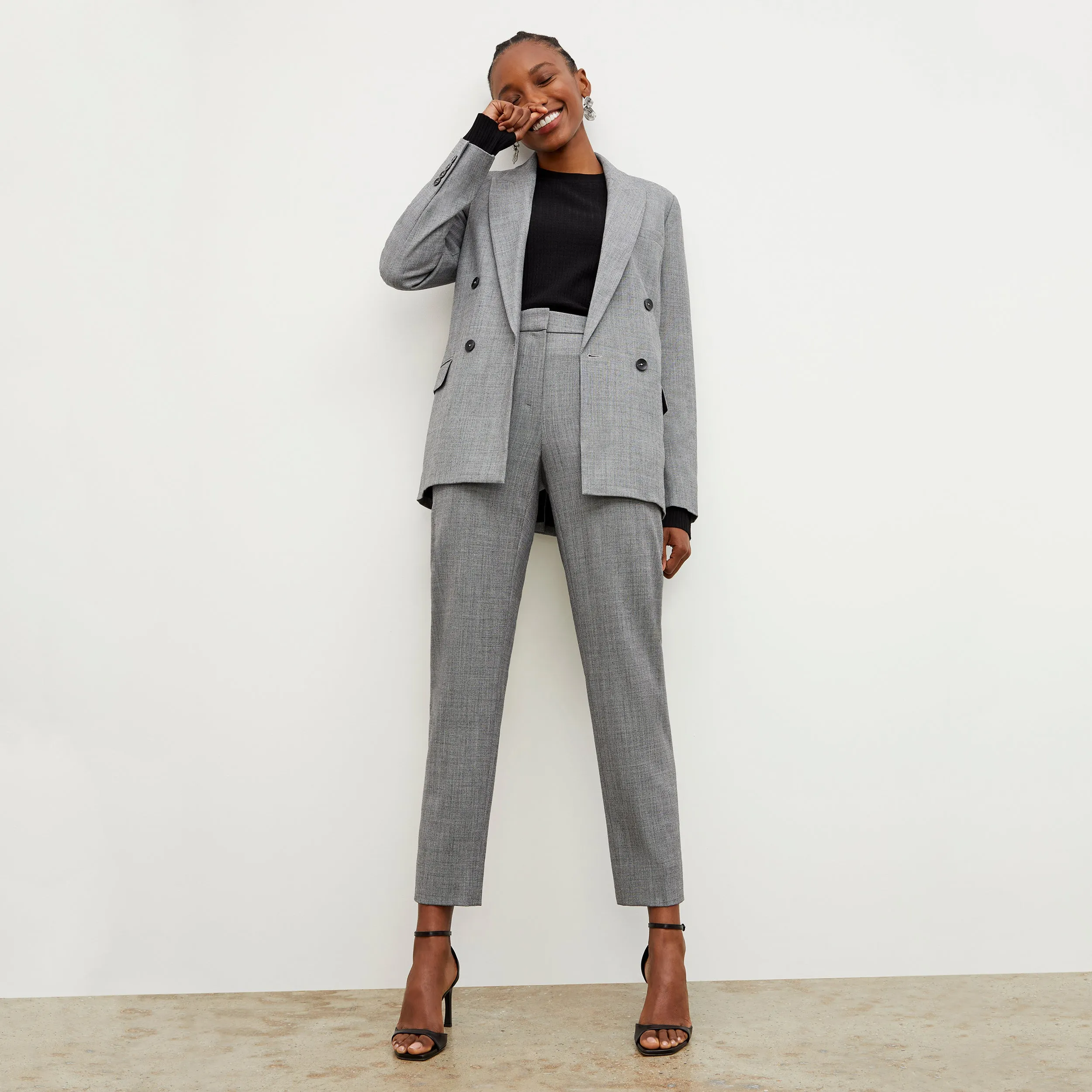 O'Hara Boyfriend Blazer - Sharkskin :: Black / White