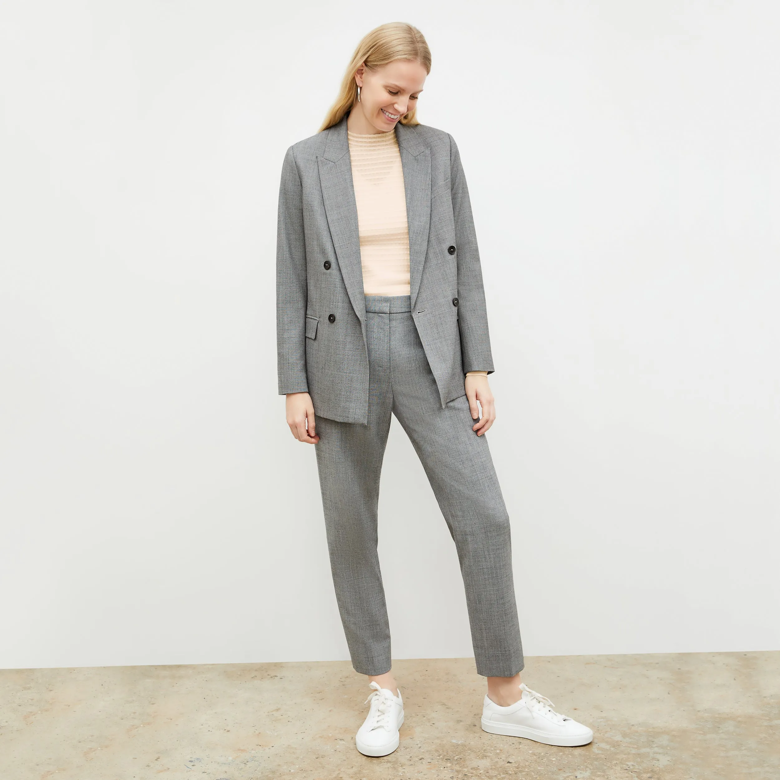 O'Hara Boyfriend Blazer - Sharkskin :: Black / White