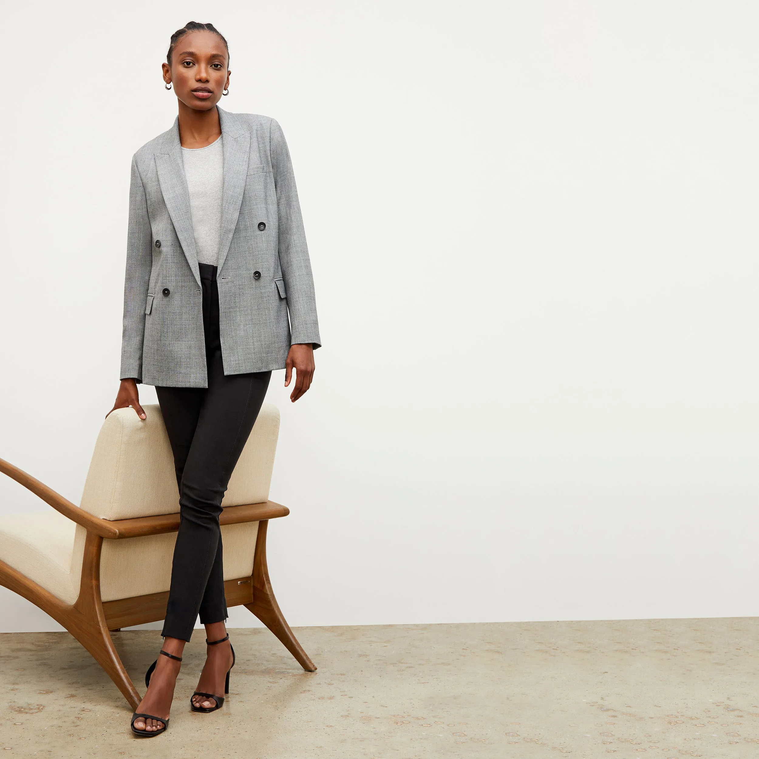 O'Hara Boyfriend Blazer - Sharkskin :: Black / White