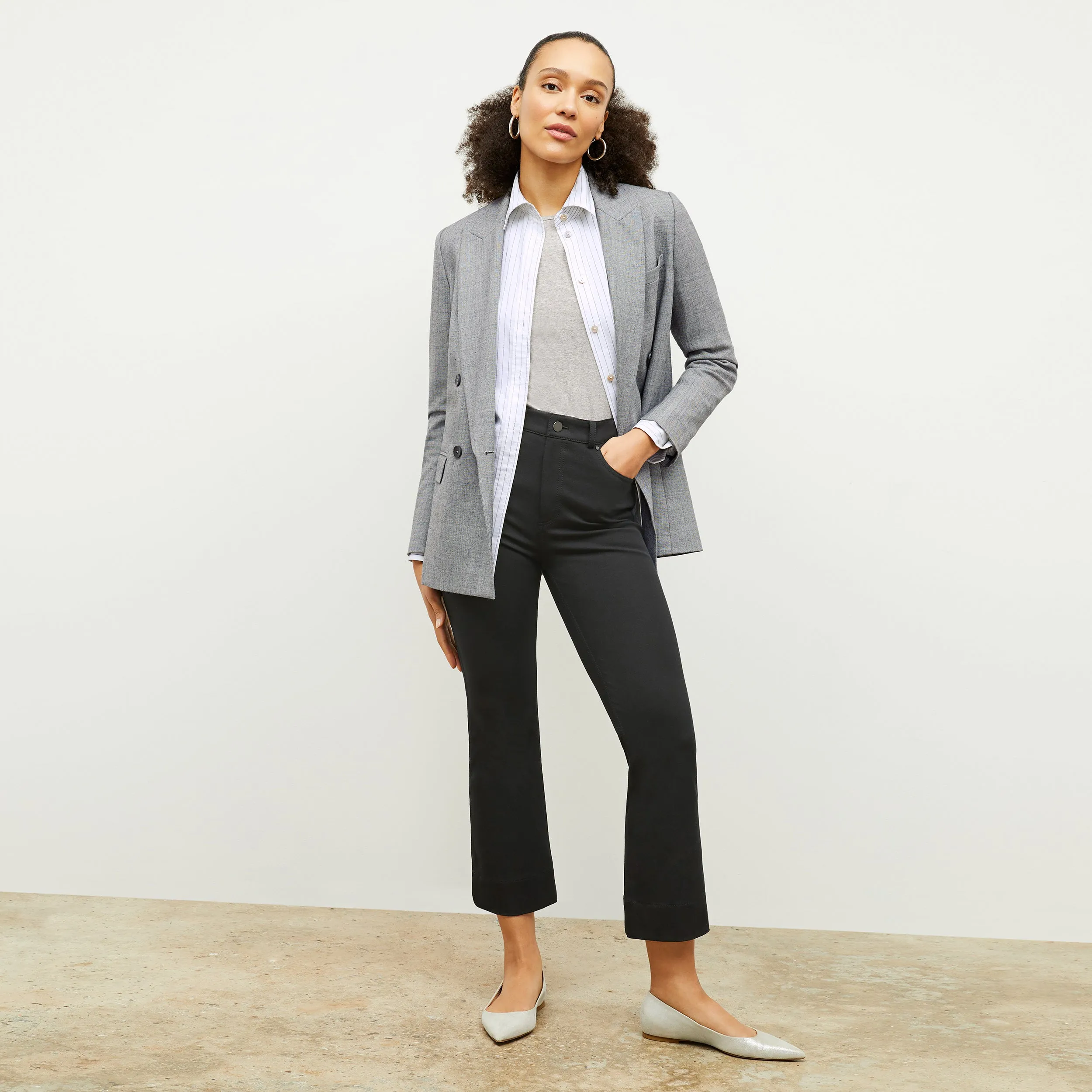 O'Hara Boyfriend Blazer - Sharkskin :: Black / White