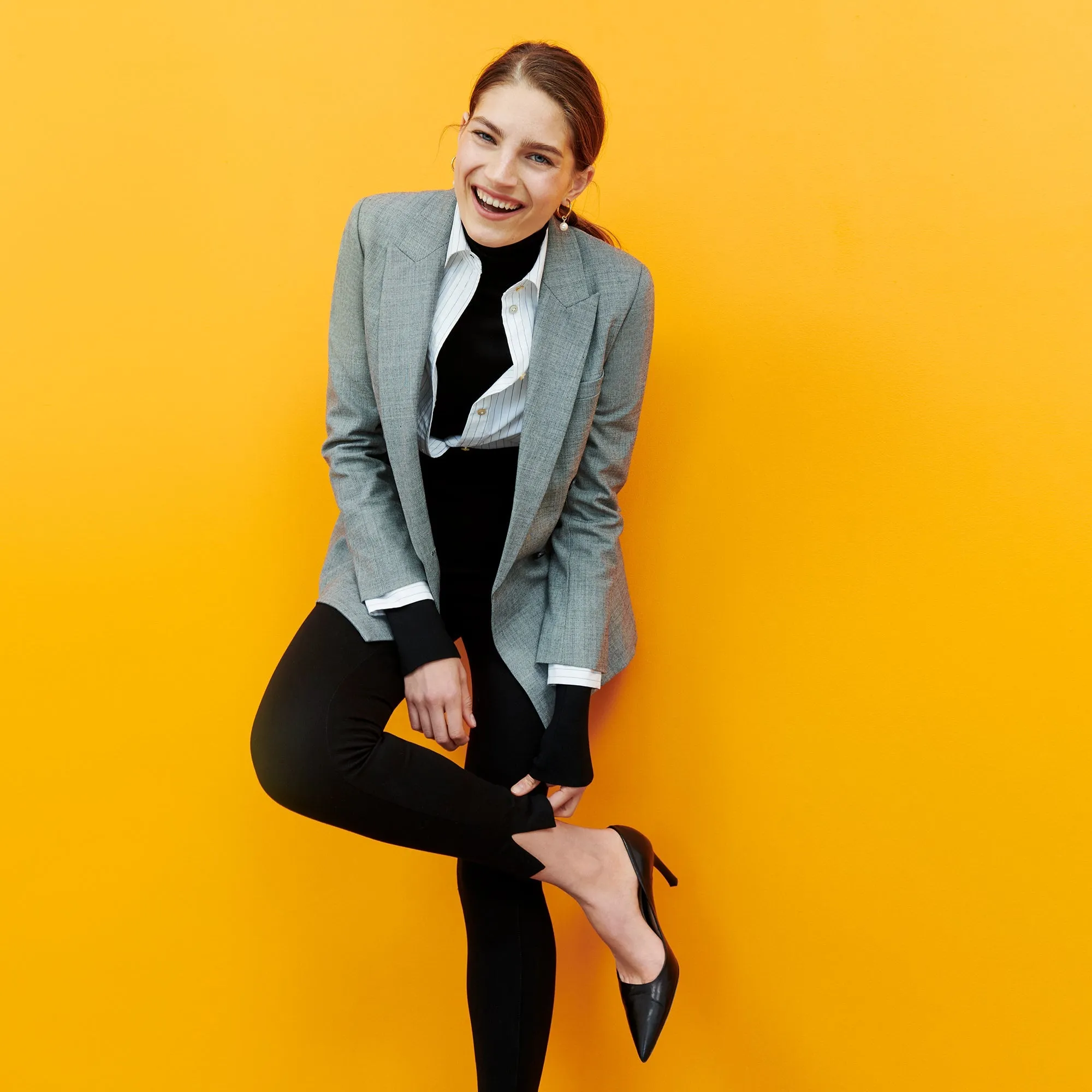 O'Hara Boyfriend Blazer - Sharkskin :: Black / White