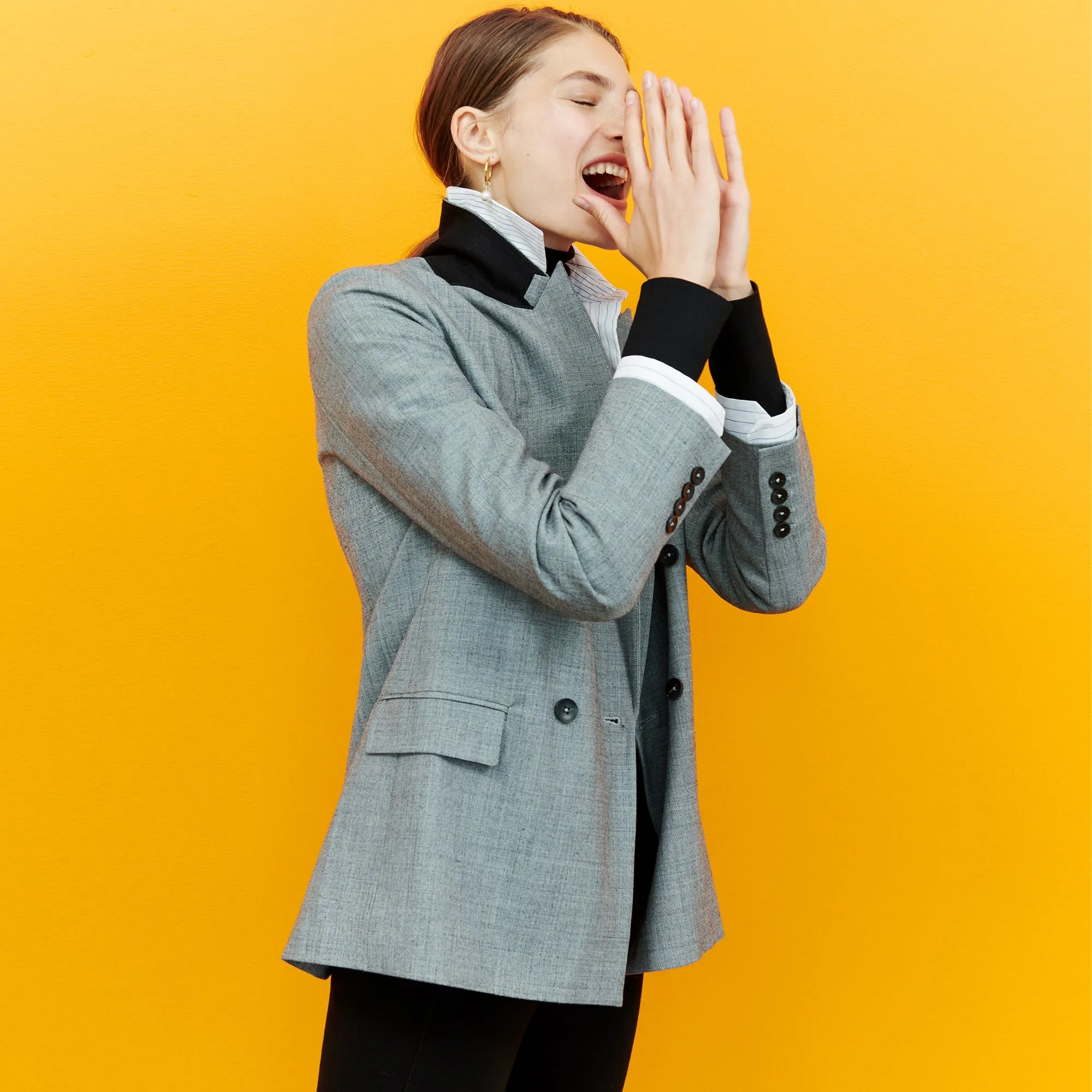 O'Hara Boyfriend Blazer - Sharkskin :: Black / White