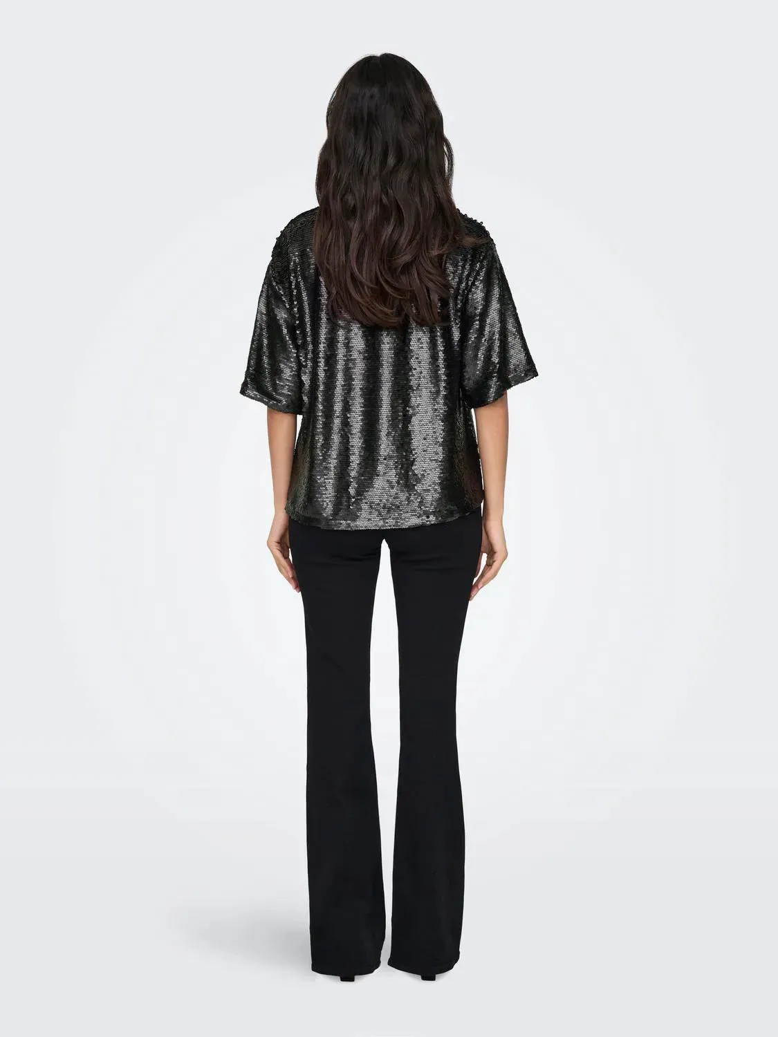 Only - Palliet oversize t-shirt - Black - Fiona