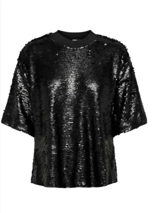 Only - Palliet oversize t-shirt - Black - Fiona