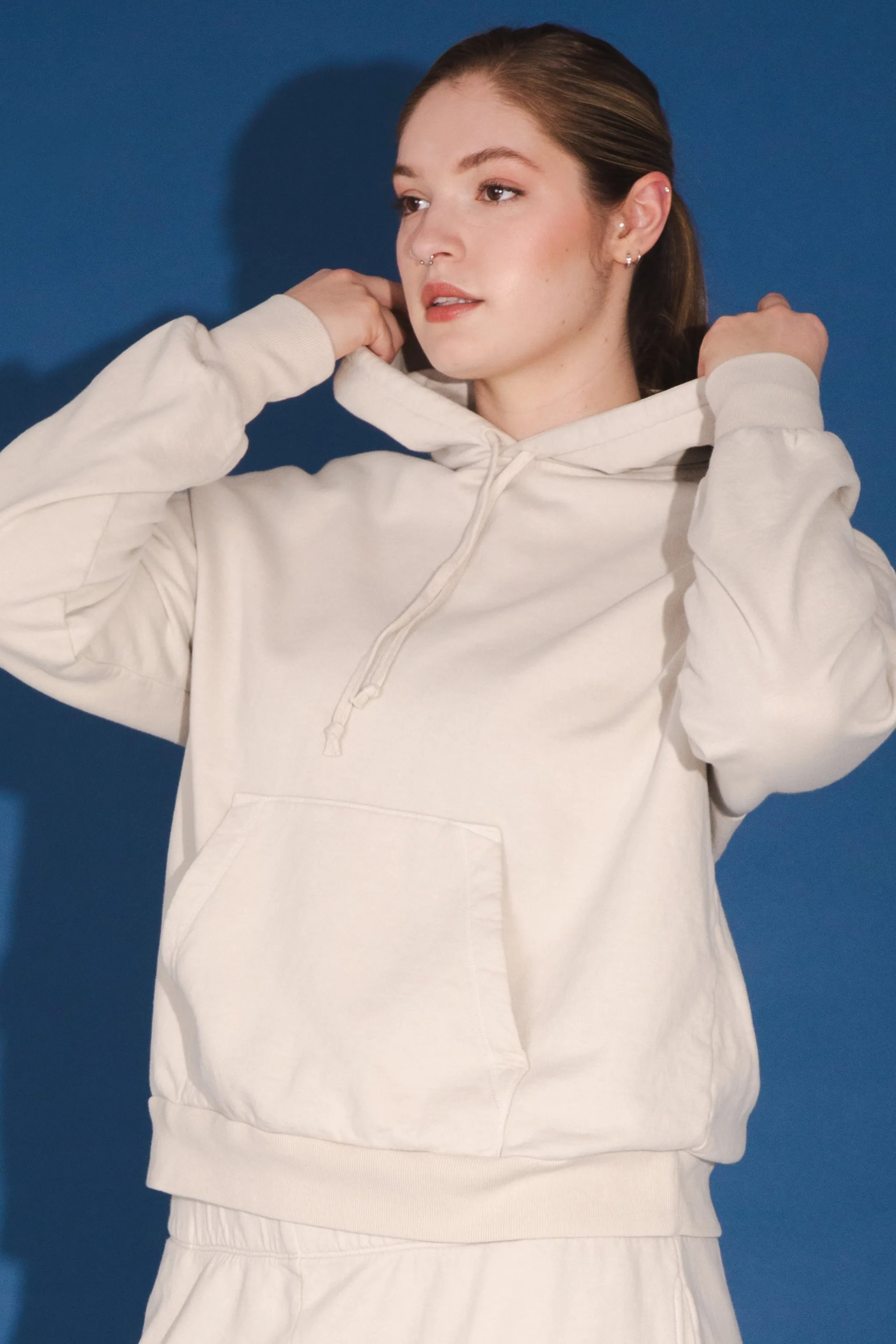 Organic Fleece Sweatshirt in Oyster
