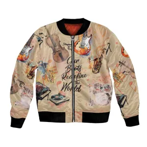 Our Beats Redefine The World African Bomber Jacket Afro Music DT03
