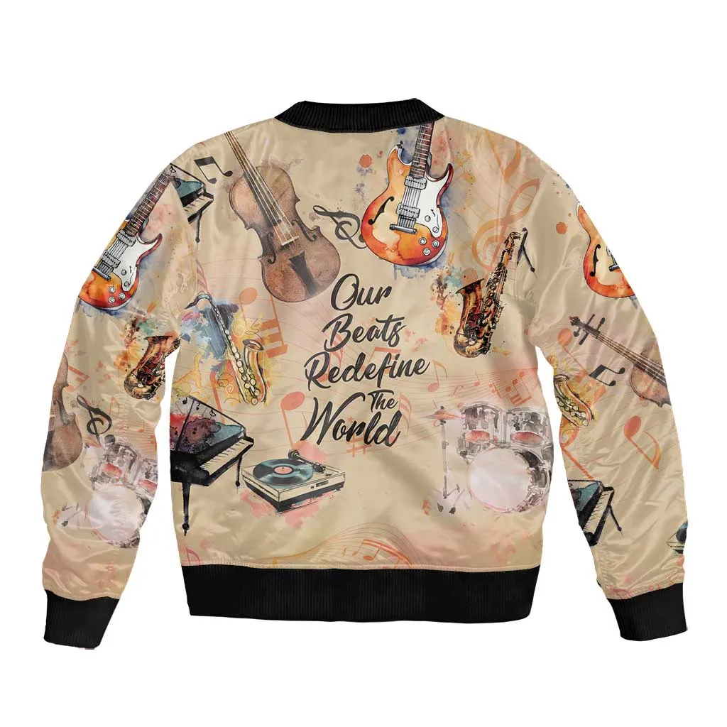 Our Beats Redefine The World African Bomber Jacket Afro Music DT03